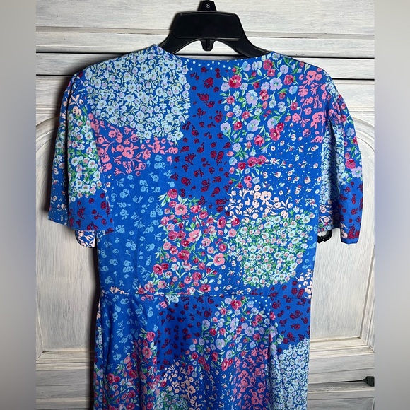 Long Tall Sally Blue Floral Midi Tea Dress Dress Dainty Garden Party‎ - Picture 11 of 11